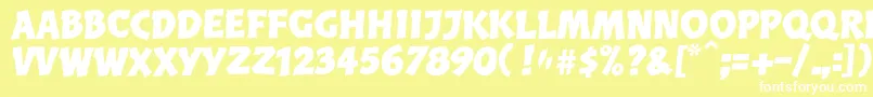 BalderLl Font – White Fonts on Yellow Background