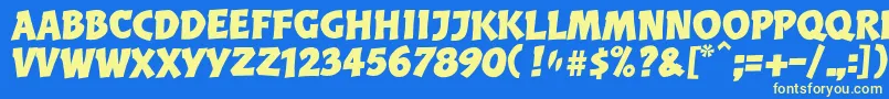 BalderLl Font – Yellow Fonts on Blue Background