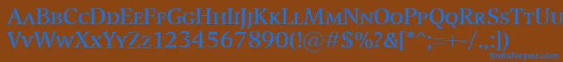 TransportSmallcaps Font – Blue Fonts on Brown Background