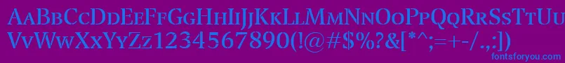TransportSmallcaps Font – Blue Fonts on Purple Background