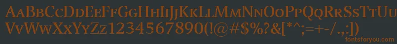 TransportSmallcaps-fontti – ruskeat fontit mustalla taustalla