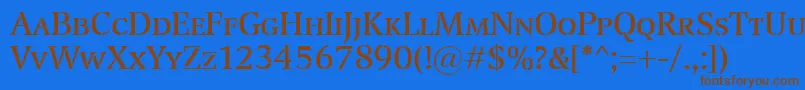 TransportSmallcaps Font – Brown Fonts on Blue Background