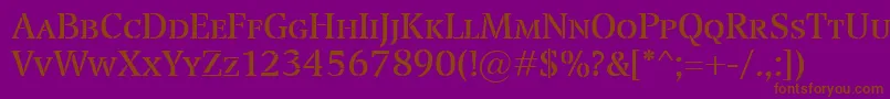 TransportSmallcaps Font – Brown Fonts on Purple Background