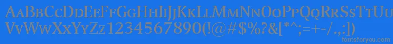 TransportSmallcaps Font – Gray Fonts on Blue Background