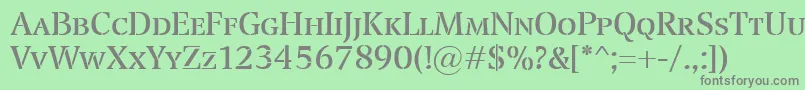 TransportSmallcaps Font – Gray Fonts on Green Background
