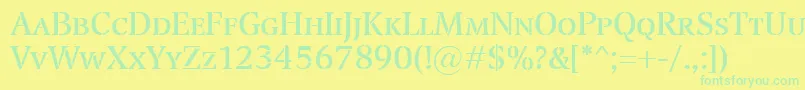 TransportSmallcaps Font – Green Fonts on Yellow Background