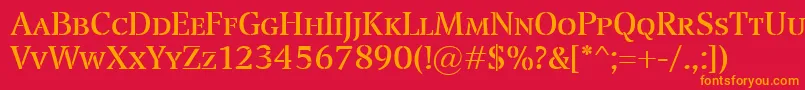TransportSmallcaps Font – Orange Fonts on Red Background