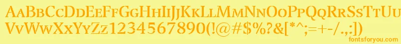 TransportSmallcaps Font – Orange Fonts on Yellow Background