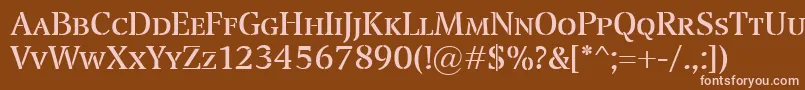 TransportSmallcaps Font – Pink Fonts on Brown Background