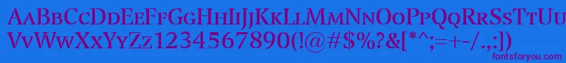 TransportSmallcaps Font – Purple Fonts on Blue Background