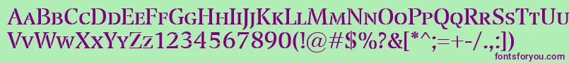 TransportSmallcaps Font – Purple Fonts on Green Background