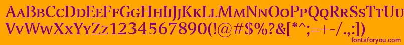 TransportSmallcaps Font – Purple Fonts on Orange Background