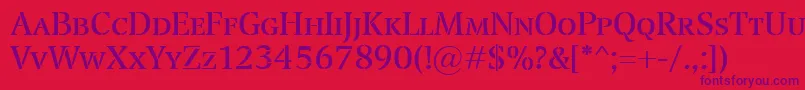 TransportSmallcaps Font – Purple Fonts on Red Background