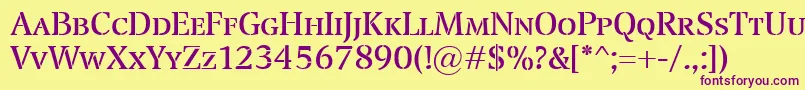 TransportSmallcaps Font – Purple Fonts on Yellow Background
