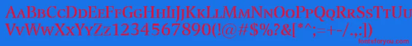 TransportSmallcaps Font – Red Fonts on Blue Background