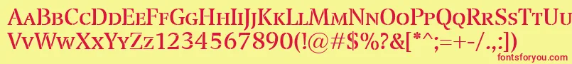 TransportSmallcaps Font – Red Fonts on Yellow Background