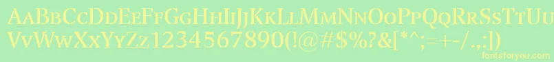 TransportSmallcaps Font – Yellow Fonts on Green Background