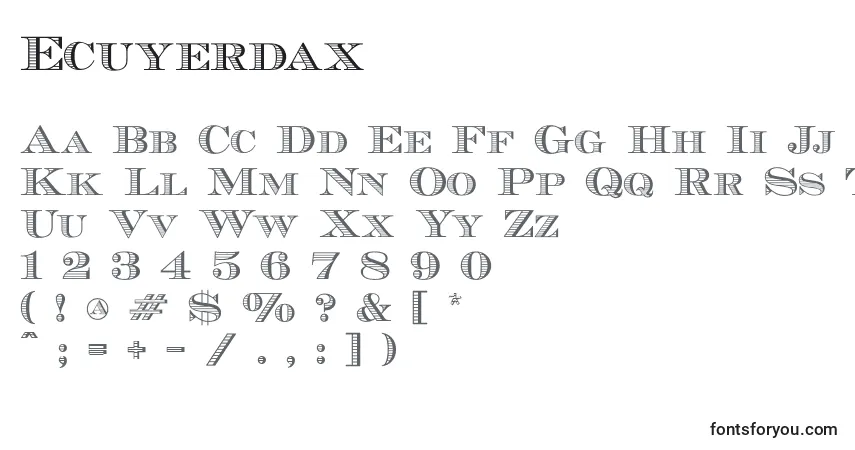 A fonte Ecuyerdax – alfabeto, números, caracteres especiais