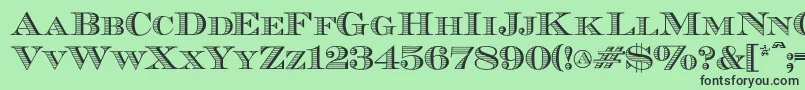 フォントEcuyerdax – 緑の背景に黒い文字