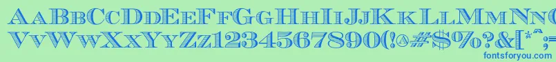 Ecuyerdax Font – Blue Fonts on Green Background