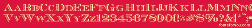 Ecuyerdax-Schriftart – Gelbe Schriften auf rotem Hintergrund