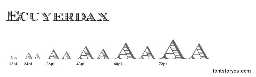 Размеры шрифта Ecuyerdax
