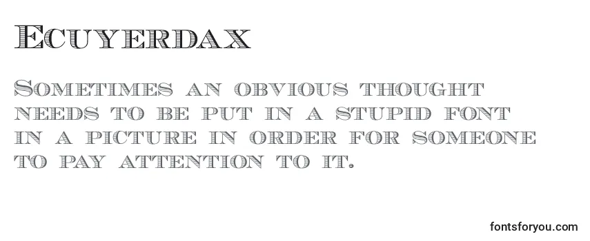 Review of the Ecuyerdax Font