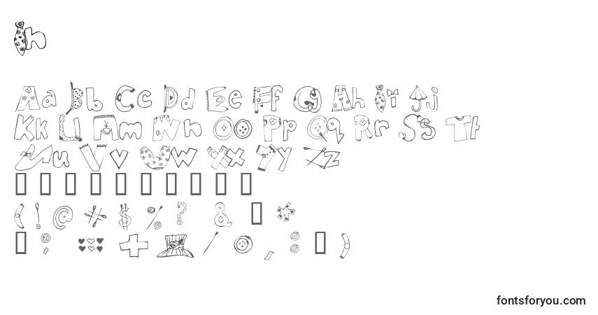 Schriftart In – Alphabet, Zahlen, spezielle Symbole