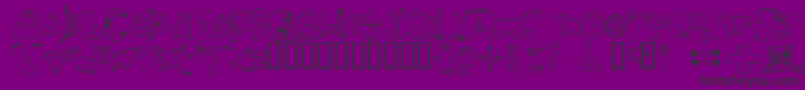 In-fontti – mustat fontit violetilla taustalla