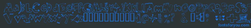 In Font – Blue Fonts on Black Background