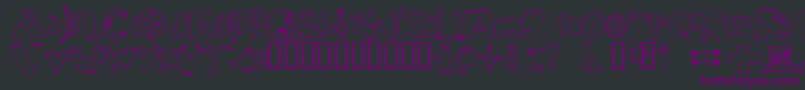 In Font – Purple Fonts on Black Background