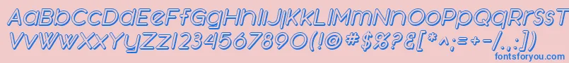 SfOrsonCasualShadedOblique Font – Blue Fonts on Pink Background