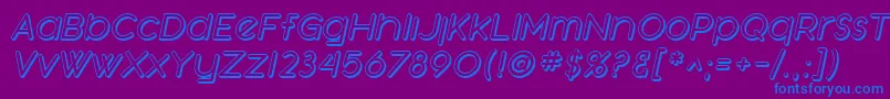 SfOrsonCasualShadedOblique Font – Blue Fonts on Purple Background