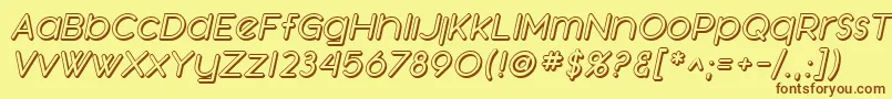 SfOrsonCasualShadedOblique Font – Brown Fonts on Yellow Background