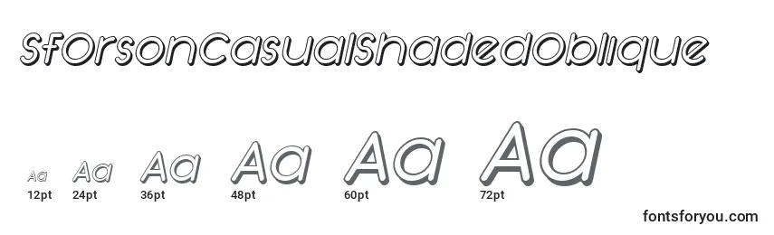 Размеры шрифта SfOrsonCasualShadedOblique