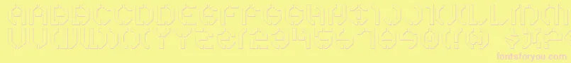 Year3000Outline Font – Pink Fonts on Yellow Background