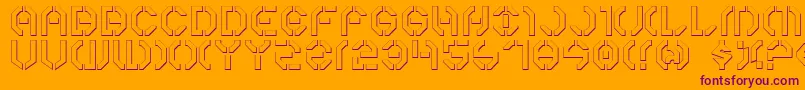 Year3000Outline Font – Purple Fonts on Orange Background