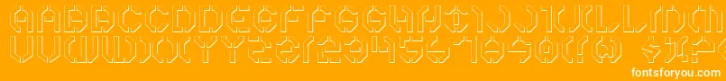 Year3000Outline Font – White Fonts on Orange Background