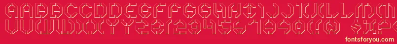 Year3000Outline Font – Yellow Fonts on Red Background