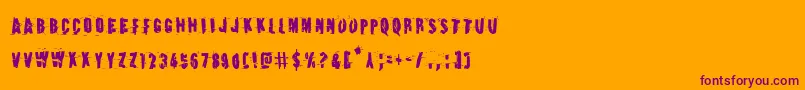 Earthshakecond Font – Purple Fonts on Orange Background