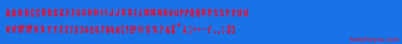 Шрифт Earthshakecond – красные шрифты на синем фоне