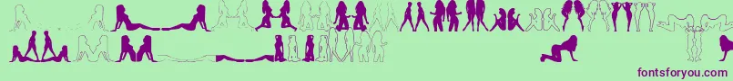 Babe Font – Purple Fonts on Green Background