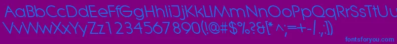 Weitere Informationen zur LitheleftyRegular-Schriftart LitheleftyRegular-Schriftart – Blaue Schriften auf violettem Hintergrund