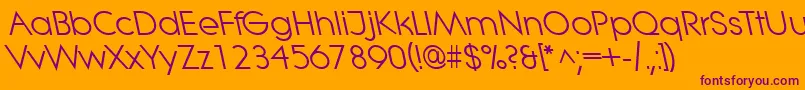 LitheleftyRegular Font – Purple Fonts on Orange Background