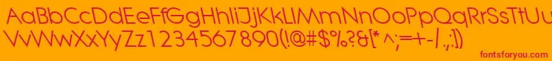 LitheleftyRegular Font – Red Fonts on Orange Background