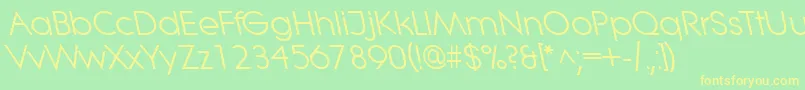 LitheleftyRegular Font – Yellow Fonts on Green Background