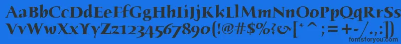HumanaSerifItcTtBold Font – Black Fonts on Blue Background