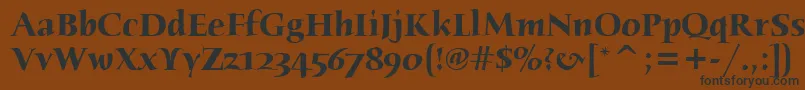 Шрифт HumanaSerifItcTtBold – чёрные шрифты на коричневом фоне