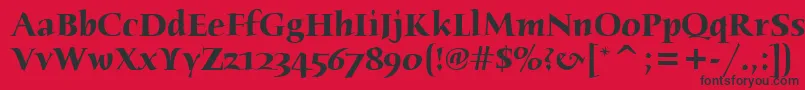 HumanaSerifItcTtBold-Schriftart – Schwarze Schriften auf rotem Hintergrund