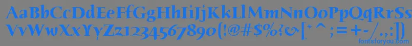 HumanaSerifItcTtBold Font – Blue Fonts on Gray Background